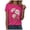 Hot Pink, variant on GEWSEY Women Vintage Boho Floral Wildflowers Tshirts Girls Graphic Tees Short Sleeve Tops (Yellow, L)