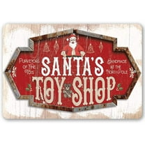 Metal Sign - Santa's Toy Shop - Durable Metal Sign - Use Indoor/Outdoor - Makes a Great Christmas Themed Toy Shop Decor Under $20 (8" x 12")