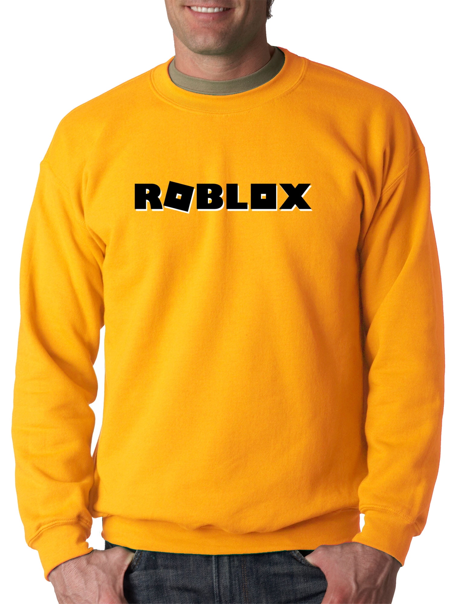 New Way 1168 Crewneck Roblox Block Logo Game Accent Sweatshirt Large Gold Walmart Com Walmart Com - roblox yellow shirt long sleeve