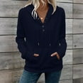 thumbnail image 4 of Blue Womens Tops A Solid Color Pocket Knitted Long Sleeved Loose Sweatshirt for Women Fall Outfits for Women 2025, 4 of 6