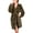 Brown, variant on XMMSWDLA Women's Soft Plush Fleece Hooded Bathrobe, Full Length Long Warm Robe with Hood Silk Pajamas for Women