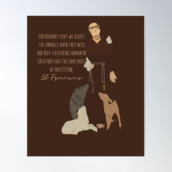 Saint Francis Of Assisi, Francis Of Assisi, Friar, San Francesco Poster Wall Art, Modern Wall Decor For Living Room Bedroom, 24x36 UNFRAMED