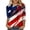 Z02 Red, variant on Conairie Patriotic T Shirts For Women Crew Neck Loose 3/4 Sleeve 4th of July Shirt With Flag Stars Stripes Basic Blouses Vacation Clothes Red L
