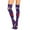 Purple, variant on Wdfiry Women's Stockings Polka Printed Christmas Clown Stockings, Extra Long Knee Length Warm Tight Knit Socks