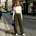 thumbnail image 6 of Tsesme Sweatpants for Women - High Waist Wide Leg Jogging Sports Pants - Loose Drawstring Workout Running Trousers with Pockets, 6 of 9