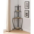 thumbnail image 2 of Room Designs Corner Baker's Rack Black; Walnut Traditional Triangle, 2 of 4