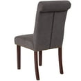 thumbnail image 4 of Flash Furniture HERCULES Series Dark Gray Fabric Parsons Chair with Rolled Back, Accent Nail Trim and Walnut Finish, 4 of 7
