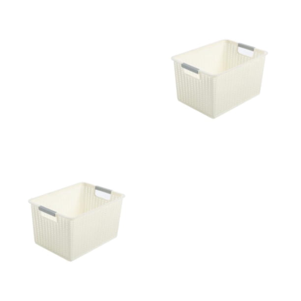 Organizador de almacenamiento apilable Billuyoard Caja de plástico duradera blanco METRO 2Conjunto