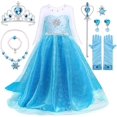 thumbnail image 1 of Disfraz de Princesa para Niñas YANSION Vestido de Princesa con Peluca Corona Cetro Guantes y Accesorios Fiesta de Cumpleaños Cosplay Halloween Carnaval Navidad Talla 120cm, 1 of 7