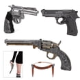 thumbnail image 2 of Pistola vintage hecha a mano, modelo de disfraz de vaquero asesino para fiesta de Halloween, accesorio de PU para revólver, funda de cuero, decoración de Mardi Gras, 2 of 5