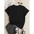 thumbnail image 2 of T-Shirt Graphique "Golden Birthday Grand" pour Femmes - Design Minimaliste Rétro, Noir avec Lettrage Doré Scintillant, Col Rond, Confort Décontracté, Manches Courtes, Tissu, Lavable en Machine, Toutes Saisons, 2 of 6