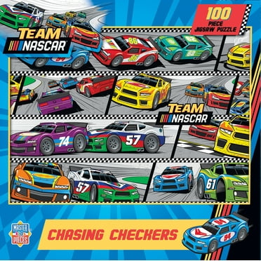 MasterPieces 100 Piece Kids Puzzle - NASCAR Chasing Checkers - 14"x19"