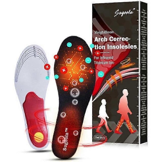 1-6x SUGOOLA Infrared Therapy Orthopedic Arch Support Insoles Height Increase Shoes