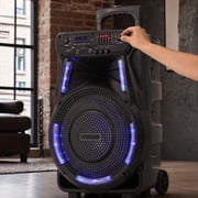 Dazone 12 Loud Bluetooth Portable Party Speaker Subwoofer w/ FM USB SD Card AUX & Mic