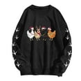 thumbnail image 3 of Xmyrz Women'S Fashion Hoodies & Sweatshirts Long Sleeve Softable Christmas Chicken Print Pullover Sweatshirt Sports Baggy Cute Hoodies Cute Sweatshirts, 3 of 5