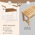thumbnail image 5 of Giantex  Shower Chair Bench, Waterproof HDPE Shower Stool w/Anti-Slip Foot Pads for Bath Spa & Shaving Legs, White & Brown, 5 of 8