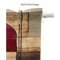 thumbnail image 5 of Red Beige Geometric Kitchen Valances for Windows Farmhouse Linen Window Valance Curtain for Living Room Window Treatment Modern Abstract Art Valance Rod Pocket Topper Drape, 54 x 18 Inch, 5 of 6