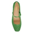 thumbnail image 3 of XYD Women Mesh Rhinestone Ballet Flats Square Closed Toe Strap with Buckled Mary Jane Dating Dressy Shoes Size 13.5 Green, 3 of 4