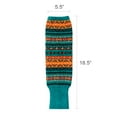 thumbnail image 3 of Wrapables Women's Bohemian Winter Warm Long Leg Warmers, Knee High Boot Socks, Teal, 3 of 4