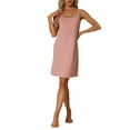 thumbnail image 2 of INSPIRE CHIC Women's Sleeveless Pajamas Tank Dress Round Neck Sleepwear Lounge Nightgowns M Pink, 2 of 5