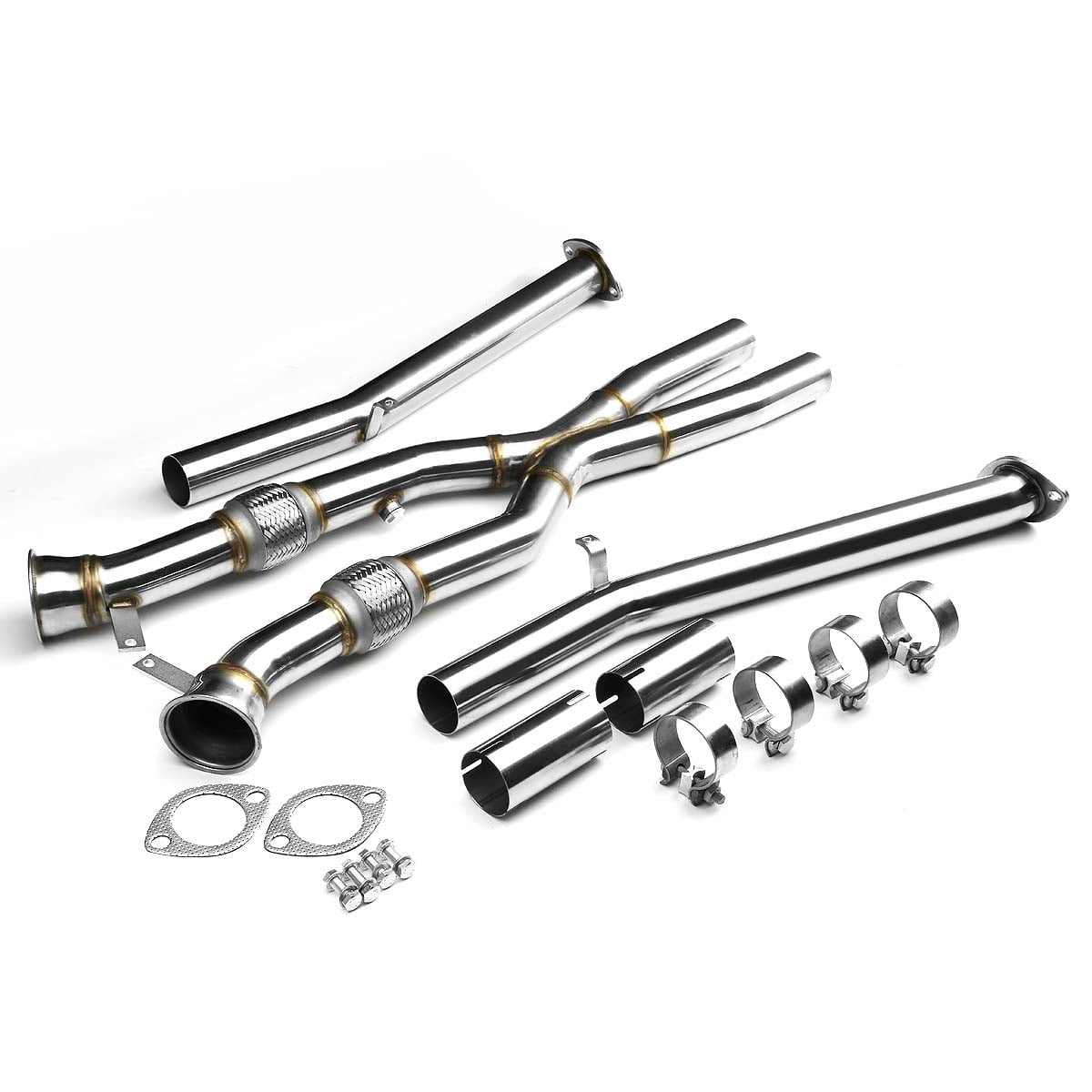DNA Motoring Stainless Steel Exhaust X -Pipe Cat-Back For 1997-2004 Chevy Corvette C5 5.7 V8