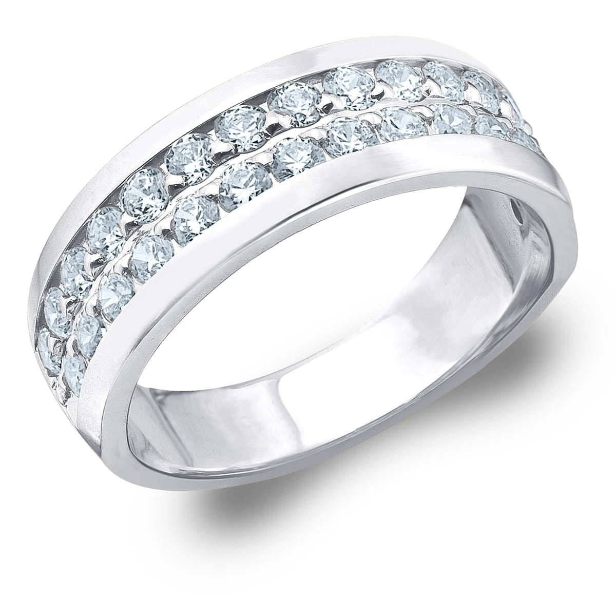 Details about   1.0 CT Round Cut Diamond Engagement Wedding Band Ring 14K White Gold Finish 