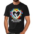 thumbnail image 2 of Autism Awareness Shirt Men: Autism Acceptance T Shirt Autism Support Inspirational Short Sleeve Tee Tops(Black,L), 2 of 5