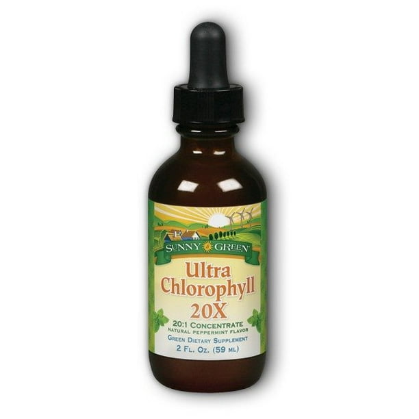 Ultra Chlorophyll 20X (Peppermint 100mg) Sunny Green 2 oz Liquid