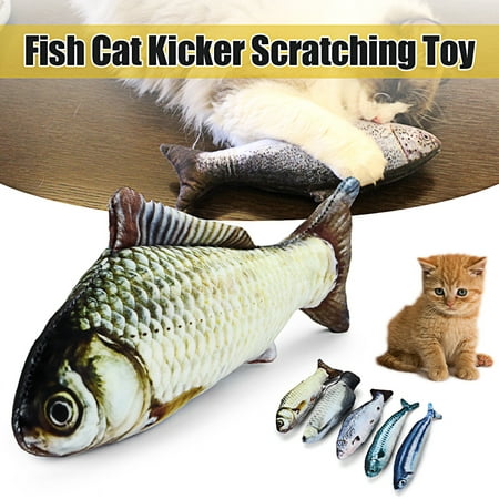 Realistic Fish Shaped Cat Kitten Kicker Scratching cat playing toys Chewing Toy Cotton Catnip Zipper Cat Toys, Catnip Simulation Plush