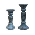 thumbnail image 2 of Handmade Wood Eco-Friendly Traditional Antique Dusk Set of Two Pillar Candle Holder, 2 of 4