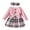 Pink, variant on Utlike Girls Dresses Cute Ruffle Long Sleeve Plaid Round Neck Bowknot Party Dress Fall Winter Newborn Set With Bowknot Hair Band Cozy Sundress For Girl Size 3 Months-6 Months