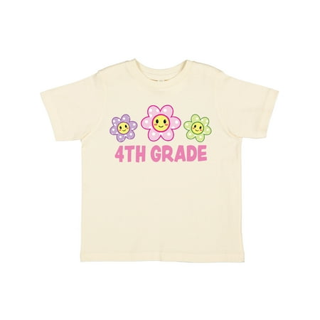 

Inktastic 4th Grade with Polka Dot Flowers Gift Toddler Toddler Girl T-Shirt