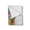 thumbnail image 2 of Cat Soft Flannel Fleece Blanket, Hand Drawn Boho Style Cat Image Ink Sketch Animal with Colorful Feathers Illustration, Cozy Plush for Indoor and Outdoor Use, 70" x 90", Multicolor, by Ambesonne, 2 of 6