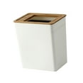 thumbnail image 1 of Contenedor de basura con tapa de bambú, contenedor de basura delgado antideslizante para baño interior Pequeña Soledad bote de basura, 1 of 8
