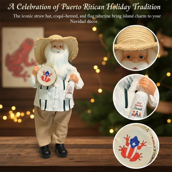 YHAICO Valentines Day Gift for Mom Father Wedding Anniversary Valentines Gift Puerto Rican Santa Claus Figurine 2025 - Christmas Puerto Style Santa Claus Figure Decor