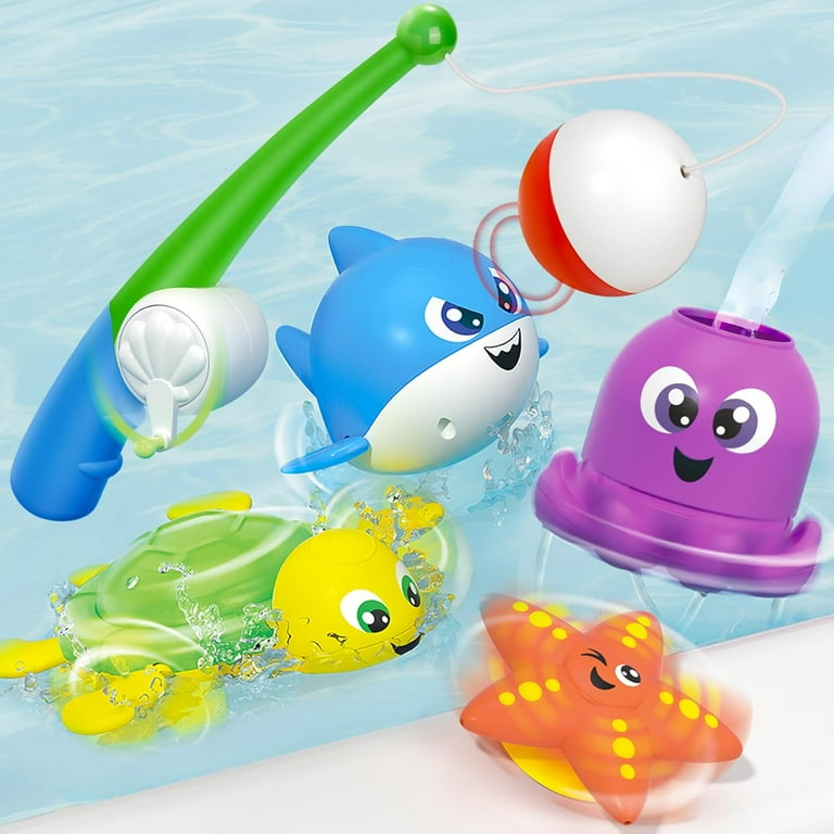 Joyfy Magnetic Fishing Bath Toy Set for Toddlers with Wind-Up
