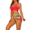 thumbnail image 4 of INSPIRE CHIC Women's Drawstring Push Up Bikini Sets Top, 2 Pieces Tropical Print High Waist Shorts Bathing Suits, 4 of 4