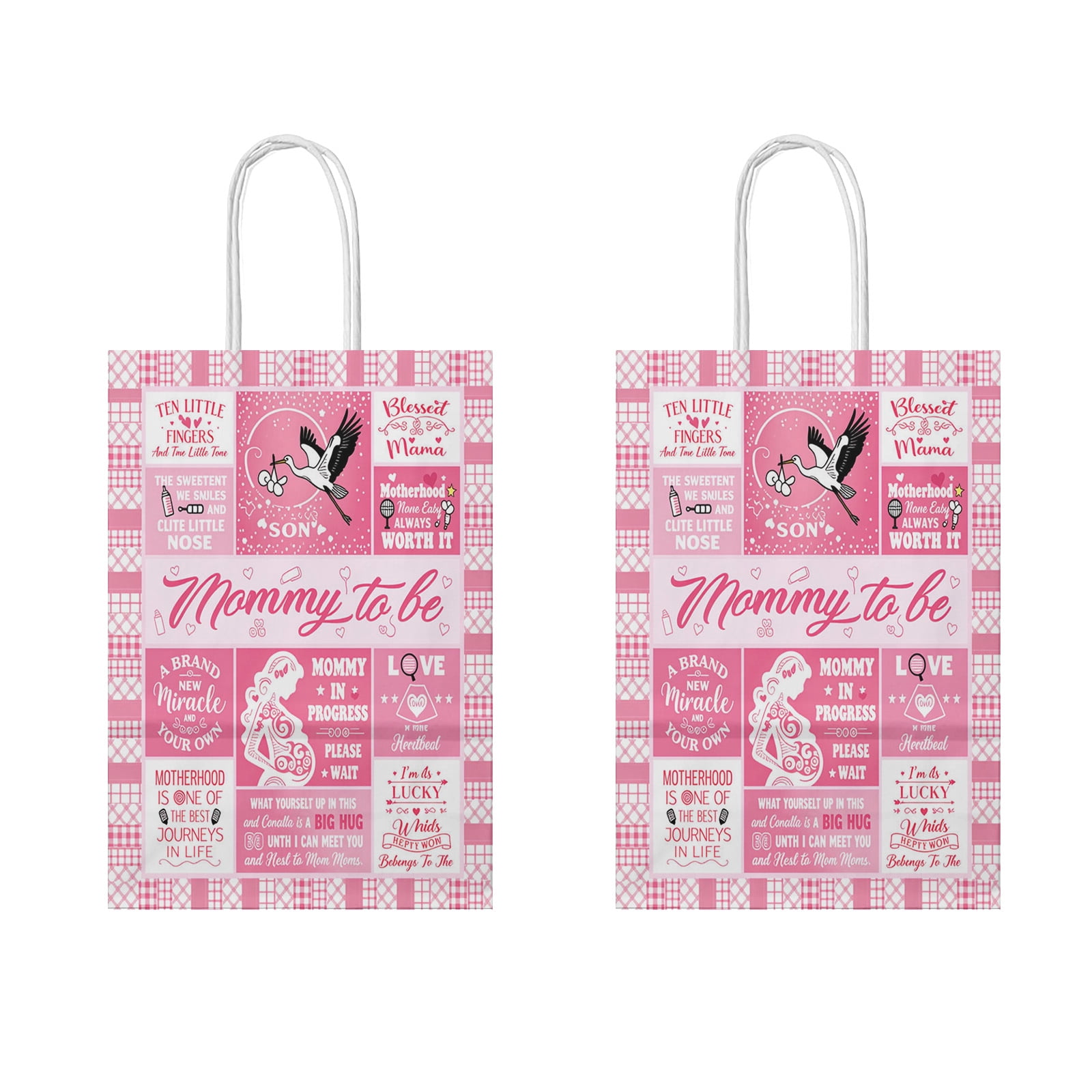 YAHAFEPY Mom to Be Party Favor Bags, 20Pcs Pregnancy Baby Shower Candy Gift Bags with Handles for Expecting Mom