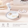 thumbnail image 3 of Ceramic Jewelry Tray, Initial Ring Dish Trinket Plate Engagement Gift, Small Personalized Monogram Ring Bowl for Wedding, White Decorative Jewelry Holder for Women Vanity -Letter H, 3 of 7