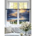 thumbnail image 3 of Blue Yellow Sheer Curtains 54 Inch Length 2 Panels Set, Modern Abstract Art Voile Window Treatment Rod Pocket Short Kitchen Curtains Drapes for Bedroom 52"x54"x2, 3 of 7
