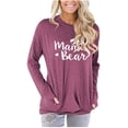 thumbnail image 1 of Hauts Mama Bear pour Femmes Manches Longues Chandail Décontracté Chandails en Molleton, 1 of 3