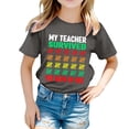 thumbnail image 1 of PMVFHDE T-Shirts pour Filles T-Shirts pour Filles Hauts de Mode pour Filles Hauts Décontractés Imprimés Col Rond Manches Courtes T-Shirt Décontracté Gris, 12-13 Ans, 1 of 6