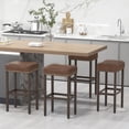 thumbnail image 4 of Gymax 4PCS 29.5'' Bar Stool Set Counter Height Saddle Stools w/ Rubber Wood Frame, 4 of 10