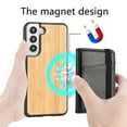 thumbnail image 2 of Allytech Wooden Case for Samsung Galaxy S22/ Galaxy S22 5G 2022(6.1"), Detachable Magnetic Back Wallet Card Slots Shockproof Protective Folio Kickstand Case for Samsung Galaxy S22 2022, Bamboo, 2 of 8