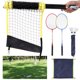 thumbnail image 1 of Juego de bádminton deportivo, raquetas de bádminton, pajaritos, red, encuestas ajustables, playa, 1 of 1