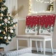 thumbnail image 3 of Christmas Chair Covers Set of 1 Snowman Christmas Tree Forest Winter Snow Red Chair Back Covers Stretch Removable Washable Slipcovers Protector for Dining Room Kitchen Party Decor, 3 of 5