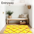 thumbnail image 3 of ODIKA 3'x5' Machine Washable Non-Slip Area Rug, Vibrant Interlocking Softball Seam Design With Bold Athletic Flair High Traffic Rug, Yellow, 670296, 3 of 5