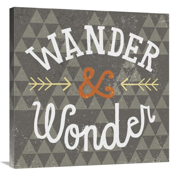 Global Gallery's 'Mod Triangles Wander and Wonder Retro' By Michael Mullan Stretched Canvas Wall Art