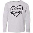 thumbnail image 3 of Inktastic I Love My Mommy in Black Chalk Heart Long Sleeve Youth T-Shirt, 3 of 5