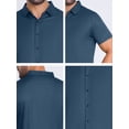 thumbnail image 7 of DARING DIVA Men's Button Down Point Collar Short Sleeve Business Dress Shirt M Dark Blue, 7 of 7